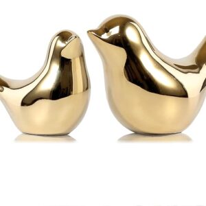 Small Birds Statues Gold Home Decor
